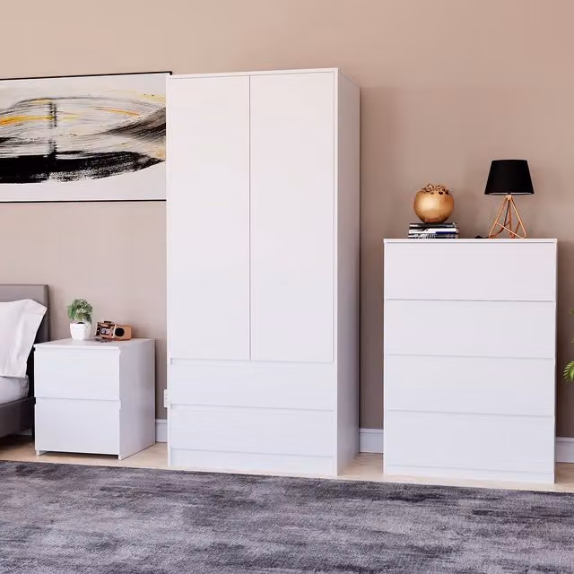 Vida Designs Denver Bedroom Set in White