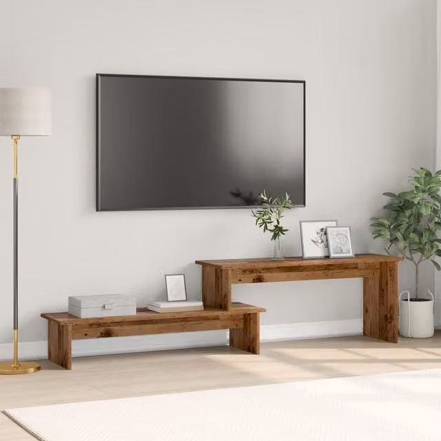 Berkfield Home TV Cabinet with Shelf in Brown Old Wood, W: 180 cm, D: 43 cm, H: 43 cm – 1
