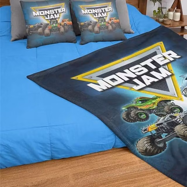 Monster Jam Multicolour Fleece Baby Crib Blanket