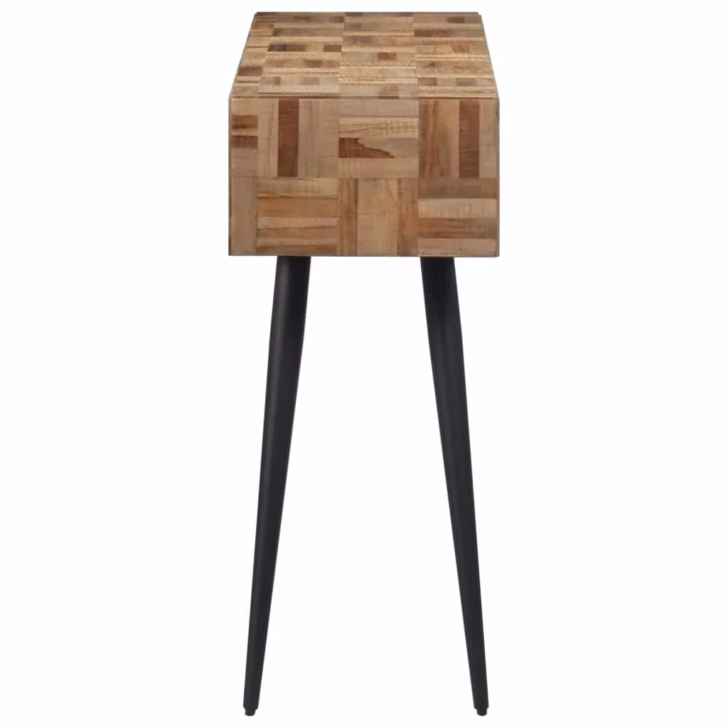 Berkfield Home Console Table in Grey Solid Reclaimed Teak, W/D/H: 110 x 34 x 80 cm – 2