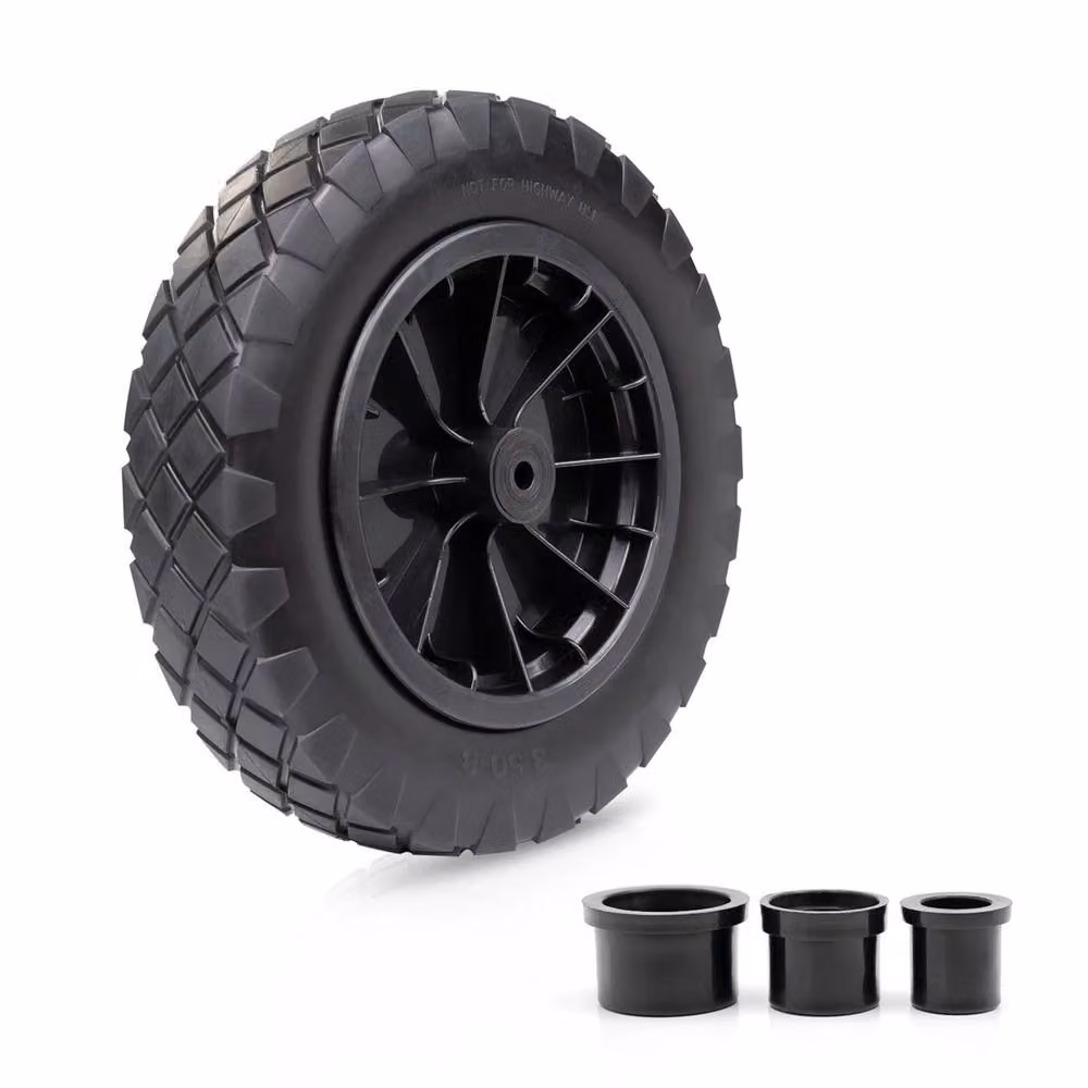 Nordara 14 inch Black Puncture Proof PU Solid Wheelbarrow Wheel 3.50-8 – 5