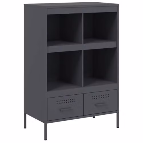 vidaXL Anthracite Steel Highboard, W/D/H: 68 x 39 x 101.5 cm – 1