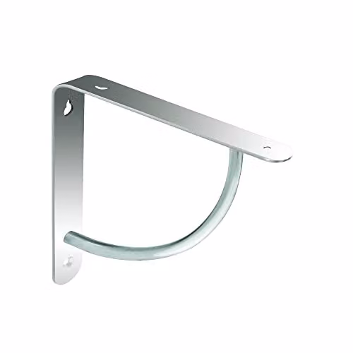 RBUK Set of 4 Chrome Cove Metal Shelf Brackets, W/D/H: 18 x 18 x 18 cm – 2