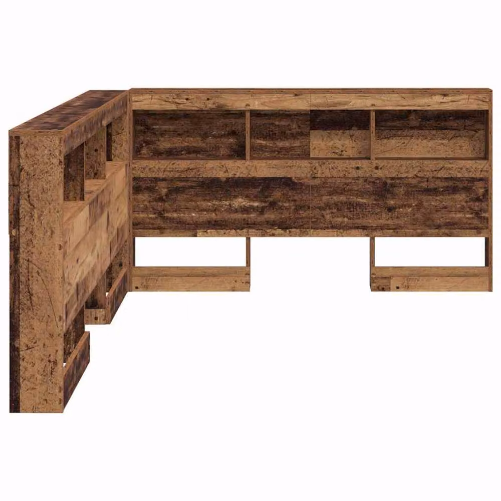 Berkfield Home Minimalist Storage Headboard with Integrated Shelf in Brown Old Wood, Width: 140 cm – 6