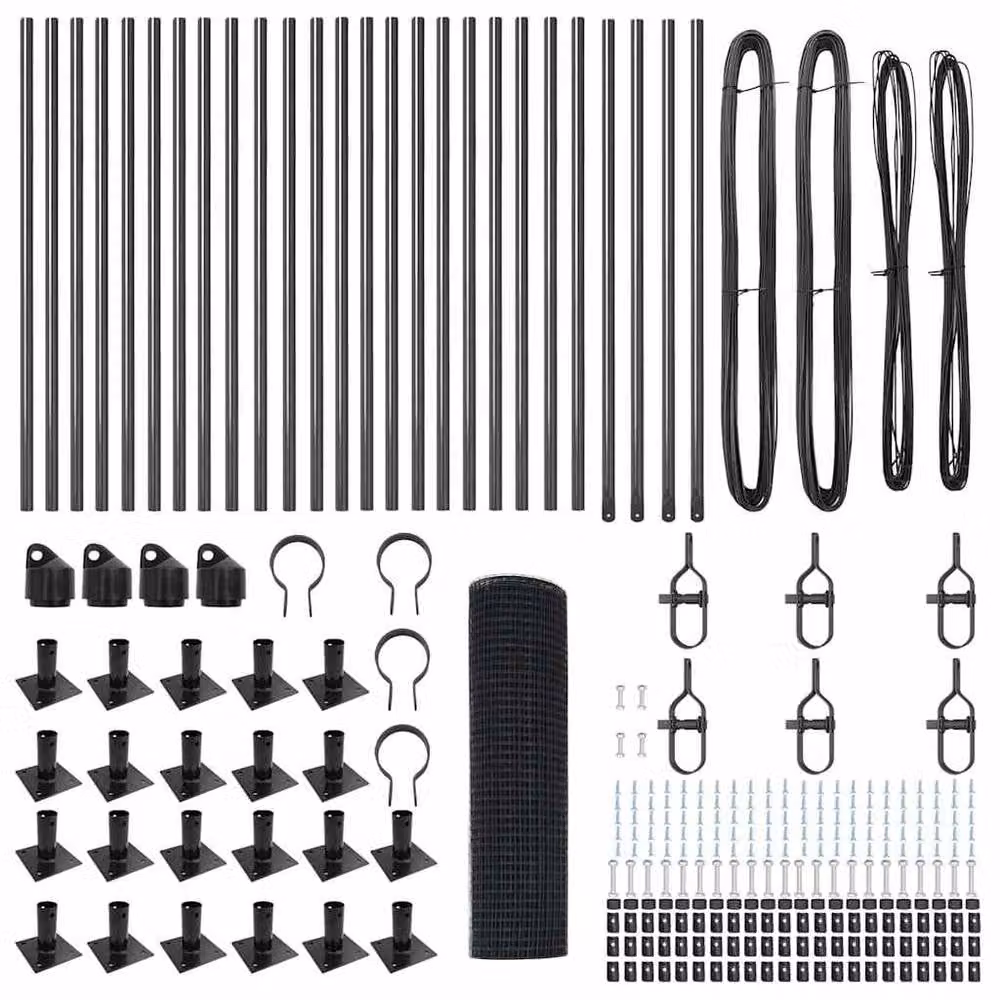 Berkfield Home Grey Steel Welded Wire Fence with 13 Flanged Posts, W: 0.5 m, L: 50 m – 4