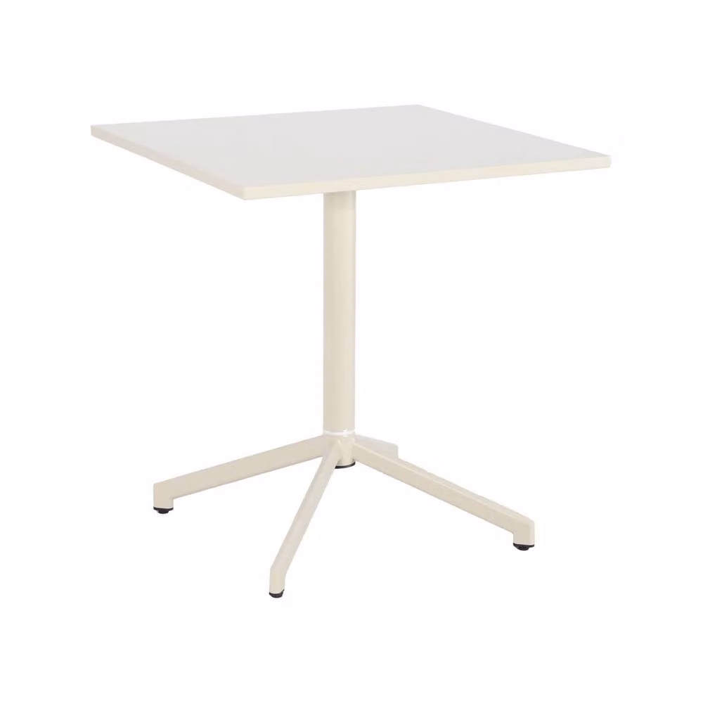Sweek Square Folding Bistro Garden Table with 2 Steel Seats in Beige – 1