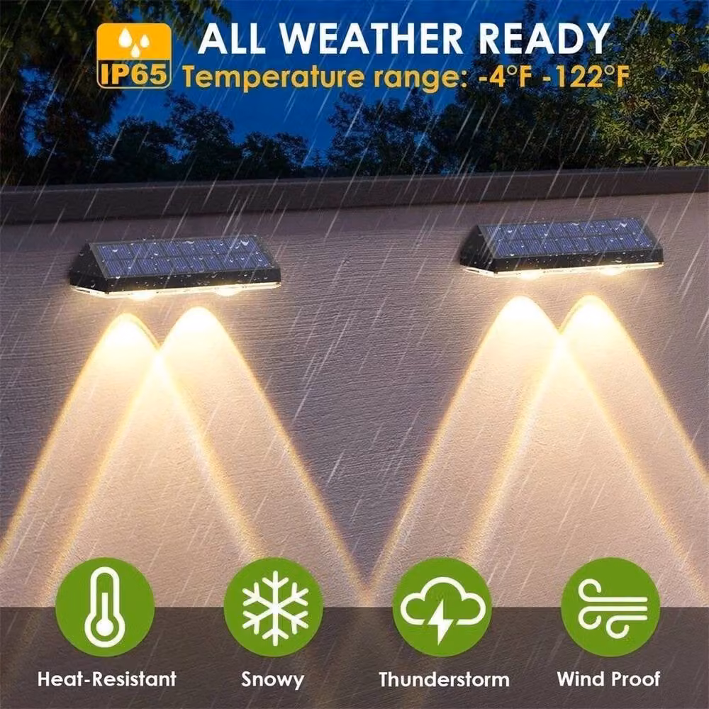 SPETLEK Set of 4 Solar Powered LED Garden Wall and Fence Post Lights in Black – 4