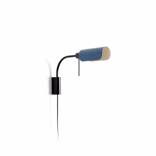 Faro Barcelona Martinica Small Reading Wall Light in Black and Blue with E27 Bulb Holder