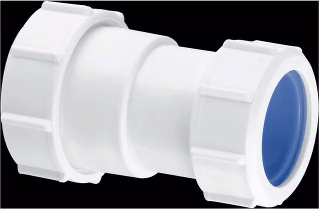 McAlpine S28L-ISO Multifit Straight Connector, 1.25 inch x 32mm, White Matt