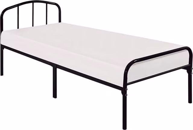 LPD Home Milton Metal Bed in Black, W/D/H: 90 x 190 cm