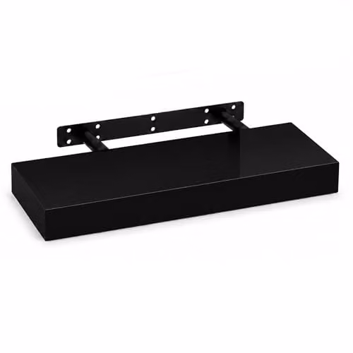 iTrend High Gloss Black Floating Wall Shelf, Pack of 1, Width: 40 cm