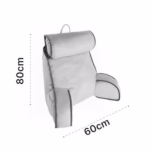 OHS Grey Reading Pillow with Head Rest and Detachable Neck Bolster for Back and Neck Support – 3