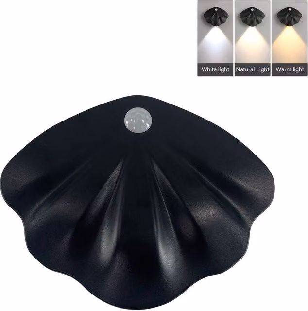 INMTFEI Rechargeable Motion Sensor Wall Light, Dimmable Black Shell Night Light for Stairs, Hallway and Bedroom