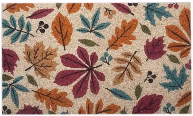 KDMD Autumn Leaf Print Coir Doormat, Multicolour, W: 45 cm – 1