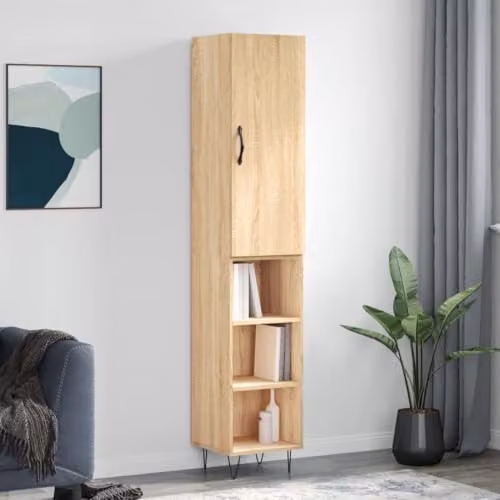vidaXL Modern Highboard in Brown, W/D/H: 34.5 x 34 x 180 cm – 2