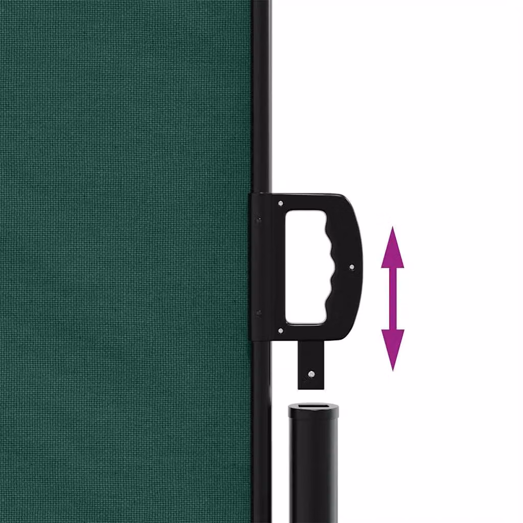 Berkfield Home Retractable Side Awning in Dark Green, Wall-Mounted Polyester, W/H: 500 x 100 cm – 3