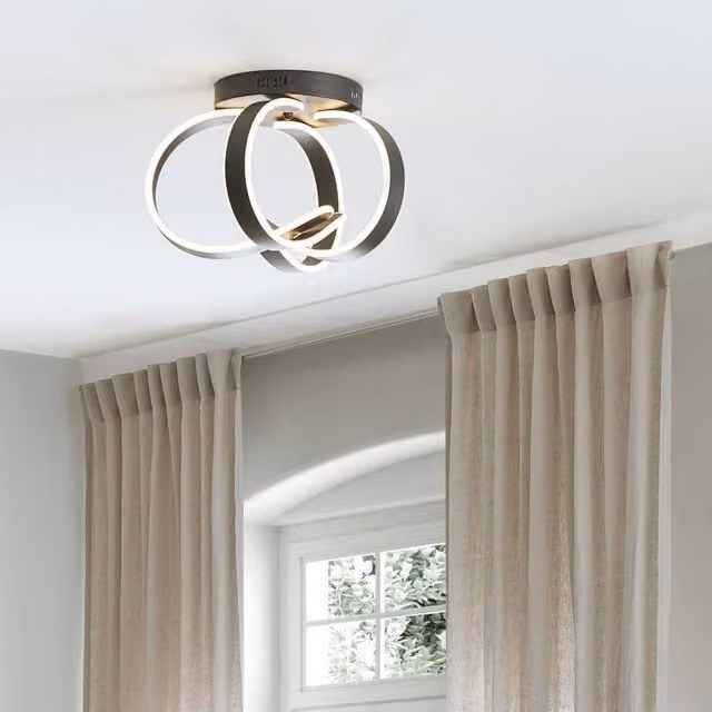 Wyld and Coco Black Aluminium Spiral LED Ceiling Lamp