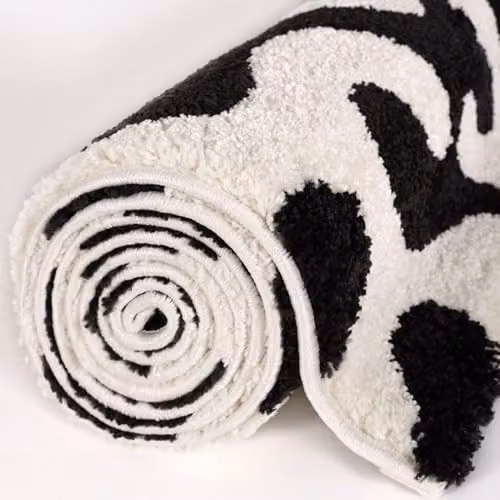 THE RUGS Joli Area Rug in Doodle Black and White, Modern Abstract Design, W: 200 cm, D: 290 cm – 8