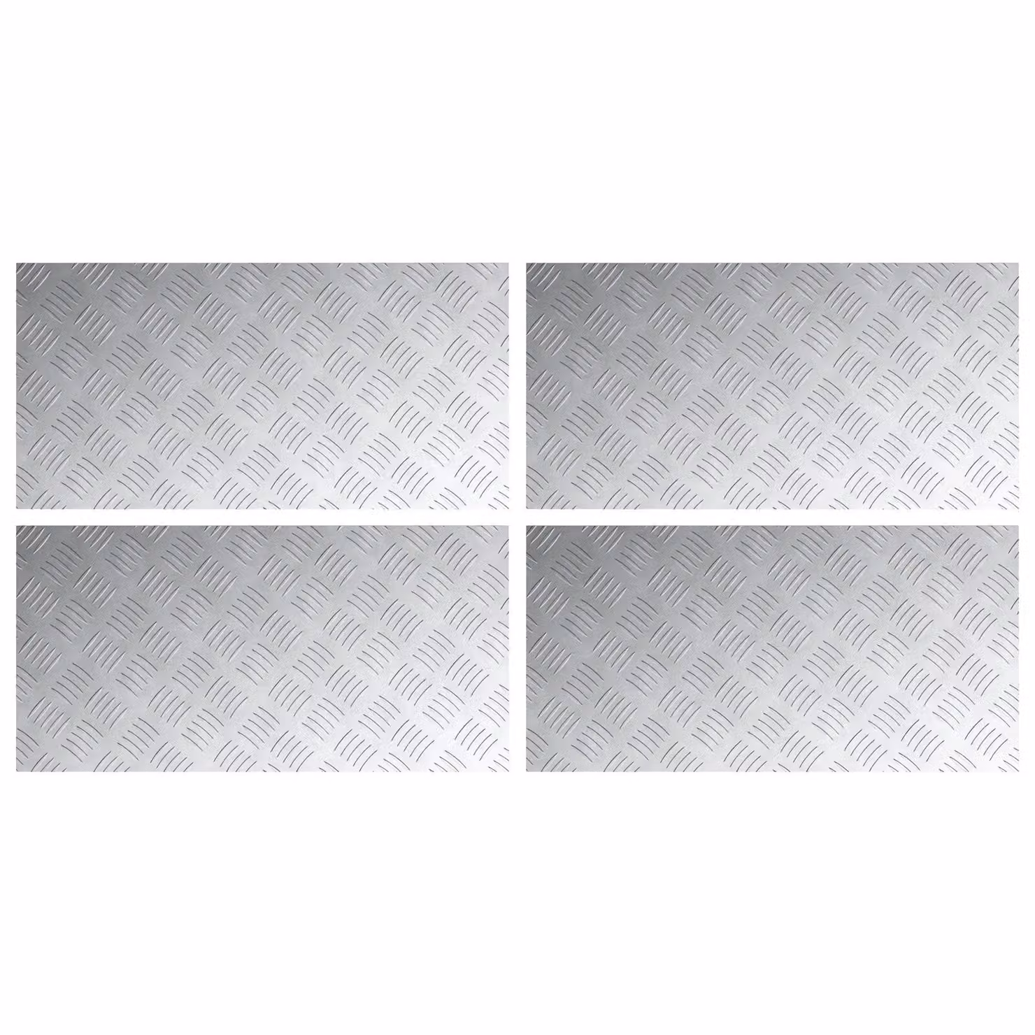 Berkfield Home 4-pack of Non-Slip Aluminum Checker Plates in Silver, W: 80 cm, D: 40 cm – 1