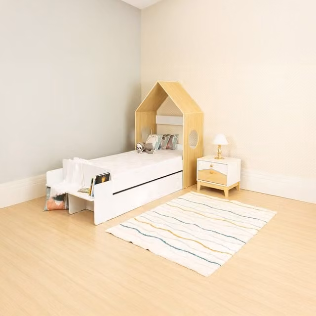 Seconique Cody 1 Drawer House Bed in White and Pine Effect