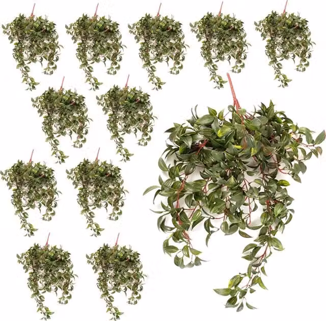 Pack of 12 UV Resistant Green Artificial Mini Foliage Leaf Spray, Height: 70 cm