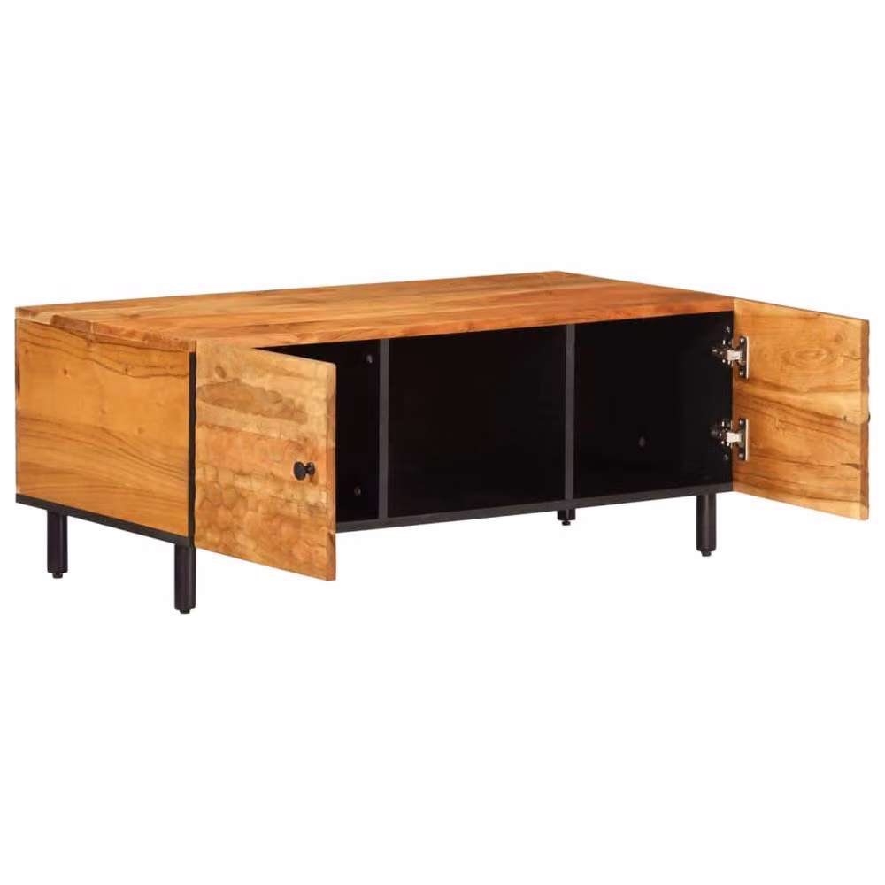 Berkfield Home Acacia Wood Coffee Table in Brown, W/D/H: 100 x 54 x 40 cm – 3