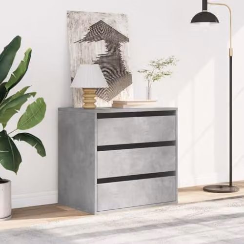 vidaXL Corner Chest of Drawers in Concrete Grey, W: 60 cm, D: 41 cm, H: 58 cm – 2