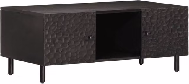 Berkfield Home Black Mango Wood Coffee Table W/D/H: 100 x 54 x 40 cm – 1