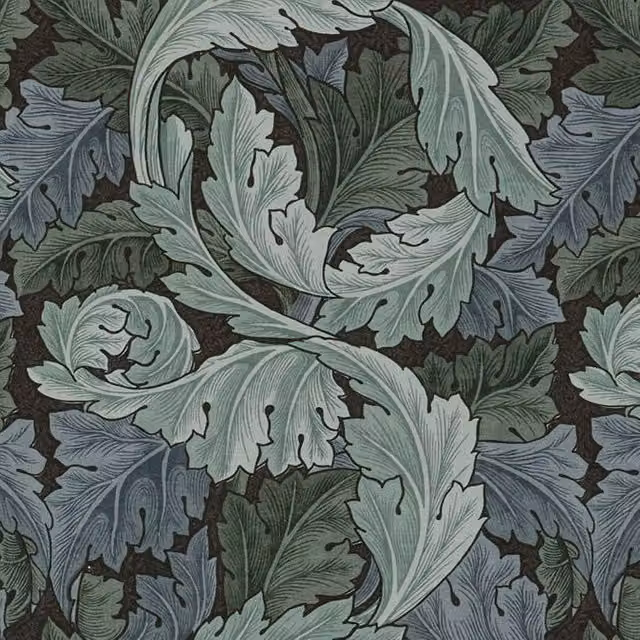 William Morris At Home Acanthus Fabric in Blue