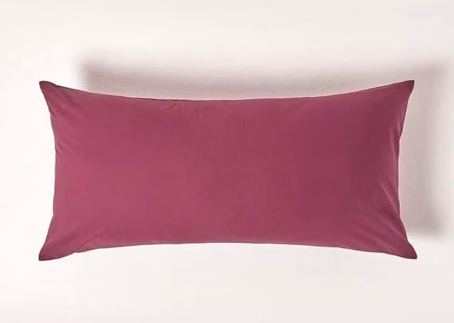 Homescapes Purple Egyptian Cotton Percale Euro Pillowcase with Zip, W/H: 40 x 80 cm, 200 TC – 1