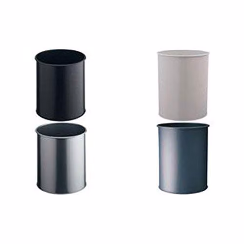 Durable Black Metal Round Waste Bin with 15L Capacity – 3