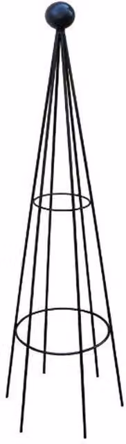 Poppyforge Hampton 8ft Obelisk Split Plant Border Support in Black, Height: 244 cm