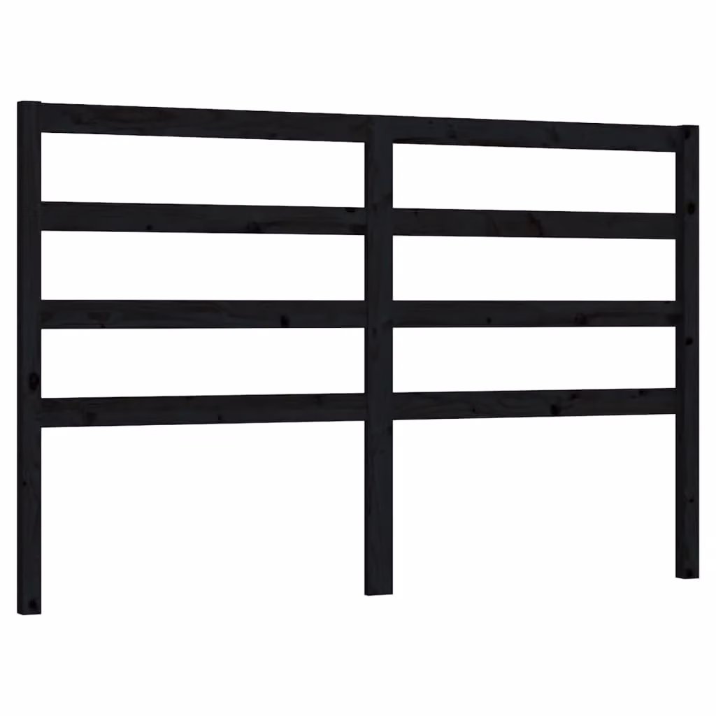 Berkfield Home Rustic Solid Wood Pine Bed Headboard in Black, W: 146 cm, D: 4 cm, H: 100 cm – 2