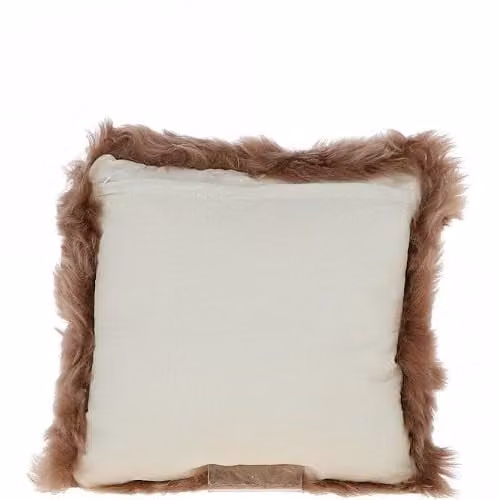 Fenland England Real Lambskin Fluffy Square Cushion in Brown, W/D/H: 40 x 40 x 40 cm – 3