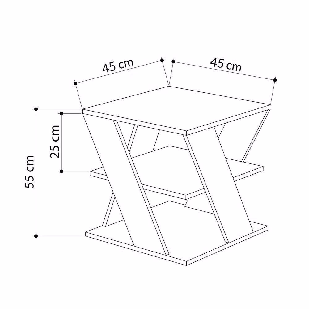 Decortie Cyclo' Modern Square Coffee Table in Sand Beige Wood, W/D/H: 45 x 45 x 55 cm – 2