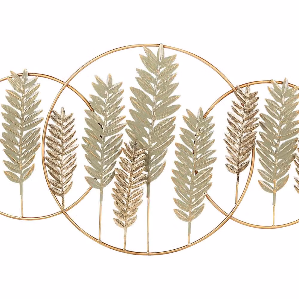 Wyld and Coco Zenith Fern Metal Wall Art in Gold and Green – 2