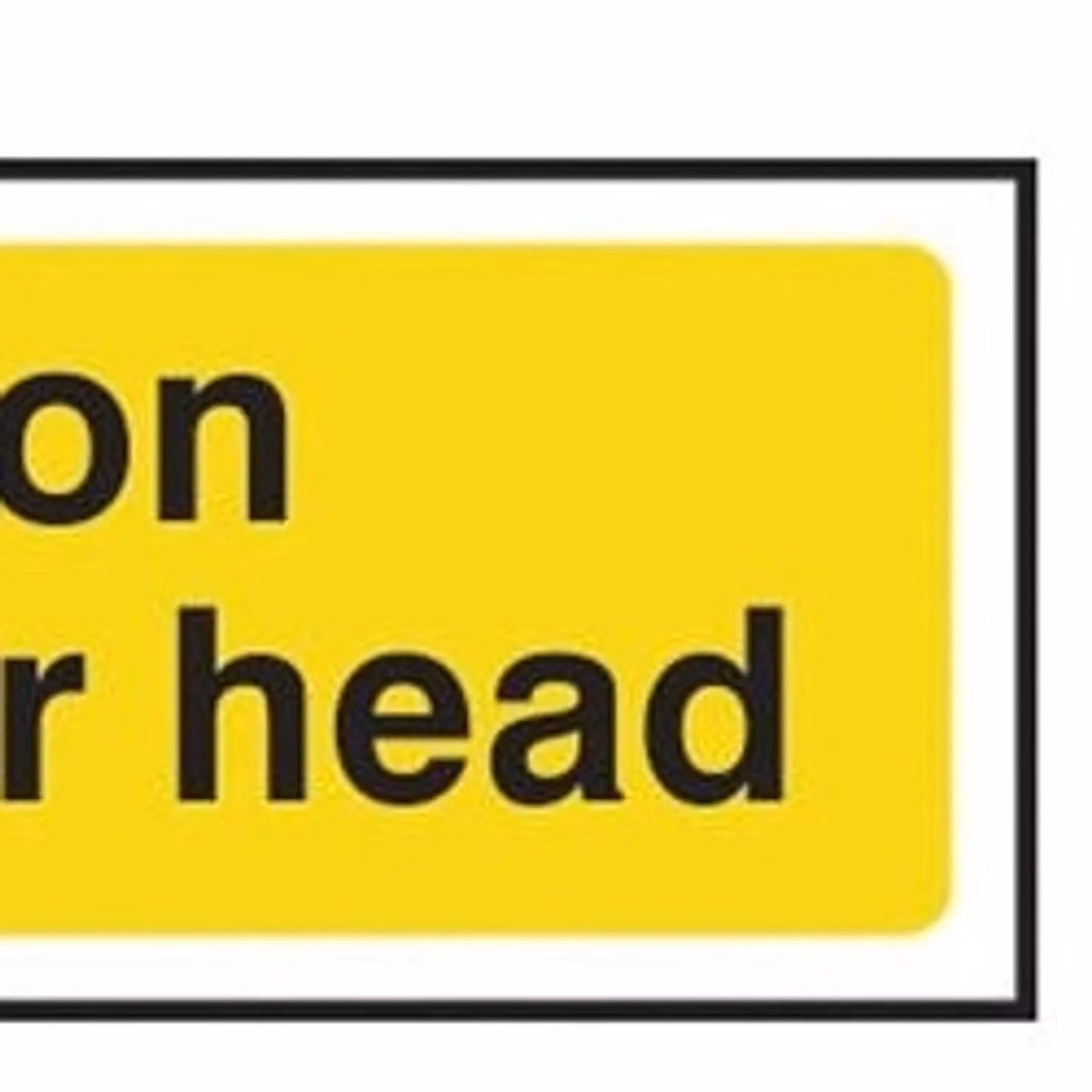 Scan Mind Your Head Caution PVC Sign, Yellow and Multicolour, W: 20 cm, H: 5 cm – 2