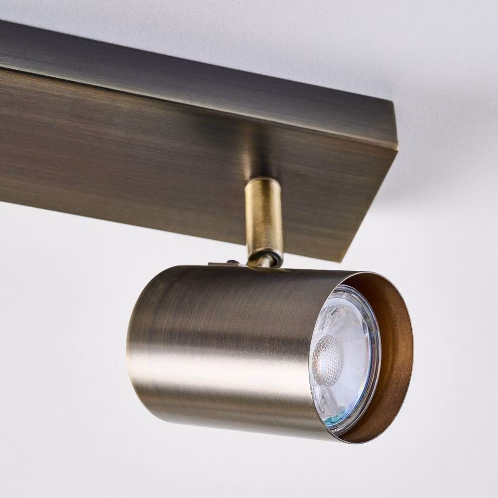 Pagazzi Hereford 5-Spot Industrial Bar Track Light in Grey and Gold/Brass – 2