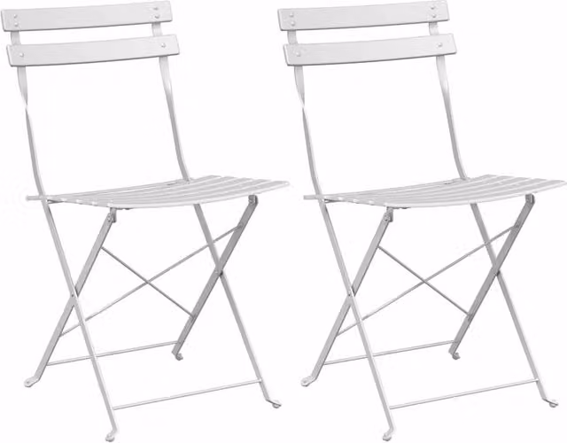 Berkfield Home Modern Foldable Metal Outdoor Patio Chairs in Matt White