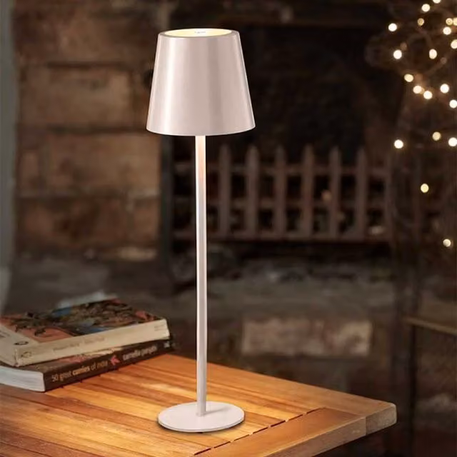 Marco Paul Modern LED Rechargeable Tabletop Lamp in Beige and White