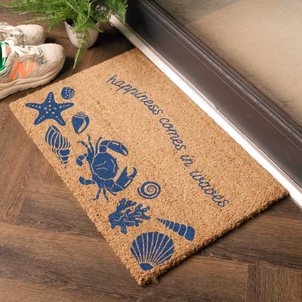 Artsy Mats Happiness Comes In Waves Doormat in Brown, W/D: 60 x 40 cm – 2