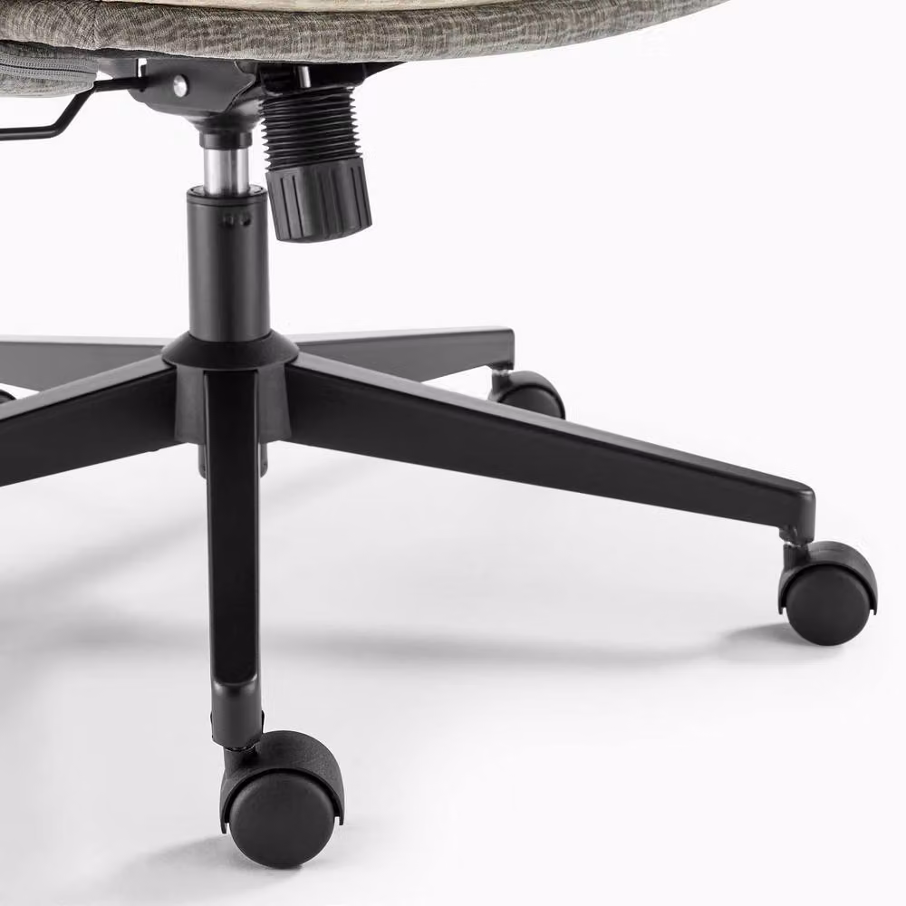 FurnitureboxUK Margaux Grey Swivel Office Chair with Armrests and Castors – 4