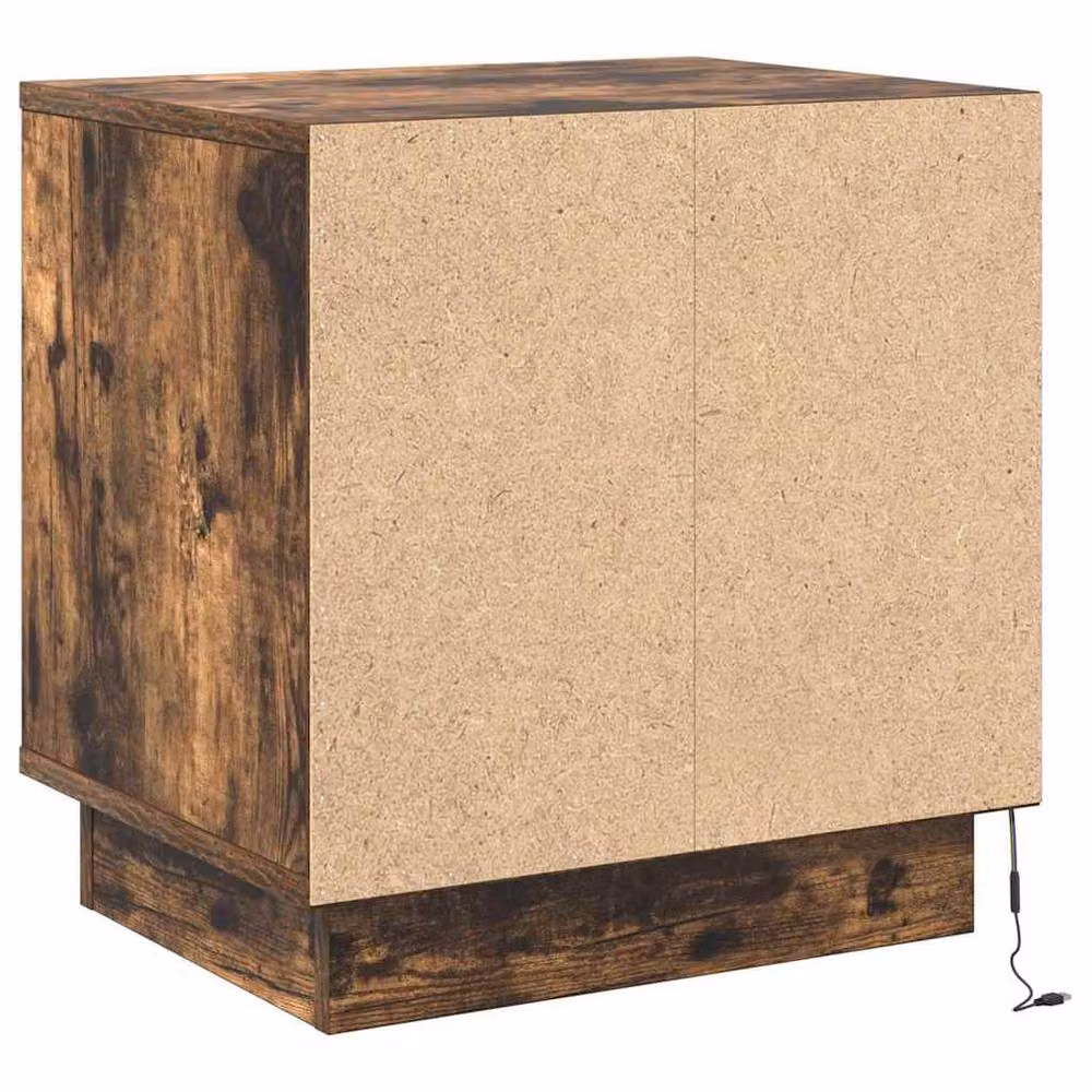Berkfield Home Set of 2 Modern Bedside Cabinets with Integrated LED Lights in Smoked Oak Brown, W/D/H: 44 x 34.5 x 45 cm – 7