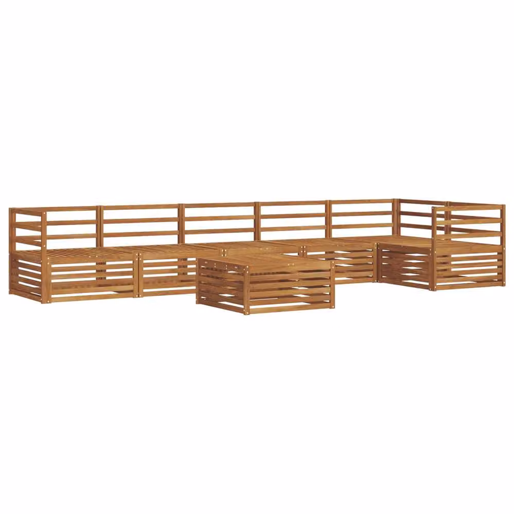 Berkfield Home 7 Piece Outdoor Sofa Set in Brown Wood – 2