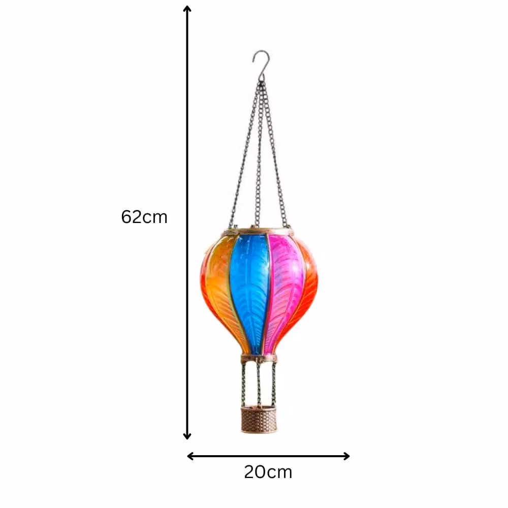 Marco Paul Multicolour Solar Hanging Hot Air Balloon Garden Light, Height: 62 cm – 2
