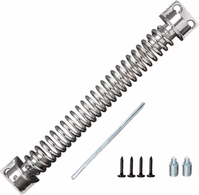 Garden Mile Heavy Duty Galvanised Steel Gate Spring Closer in Silver