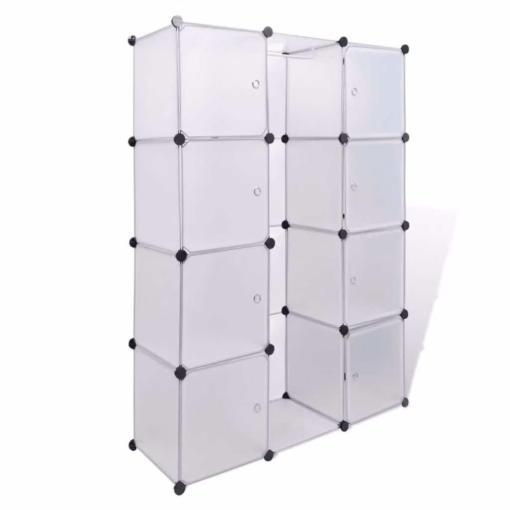 Berkfield Home Modular Cabinet with 9 Compartments, White, W/D/H: 115 x 37 x 150 cm – 2