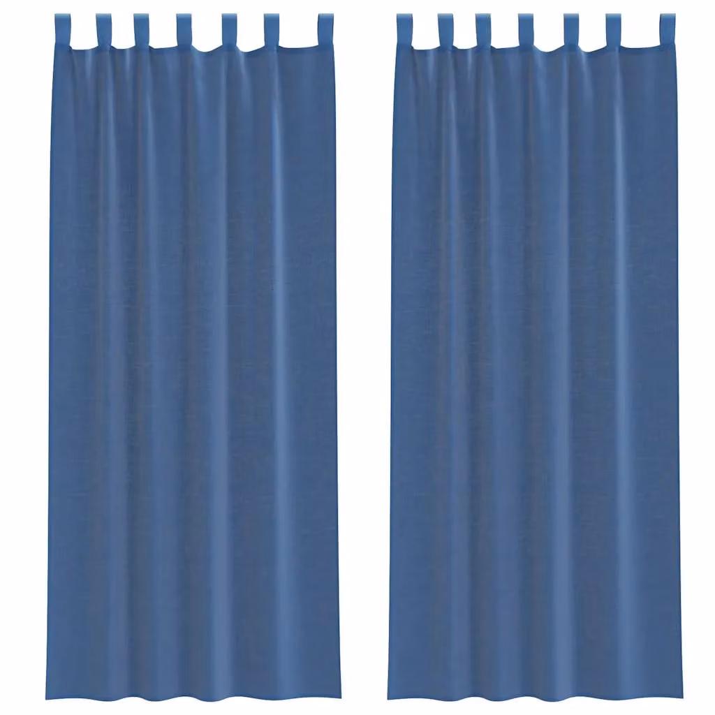 Berkfield Home Royal Blue Transparent Voile Fabric Curtains with Rod Pockets, 2 Pack – 2