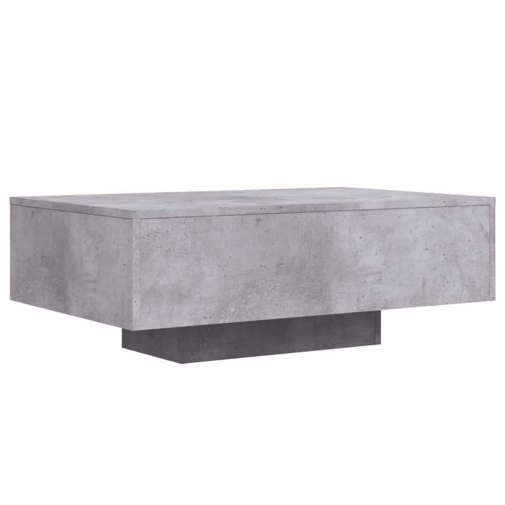 Berkfield Home Modern Rectangular Coffee Table with LED Lights in Concrete Grey, W/D/H: 85 x 55 x 31 cm – 3