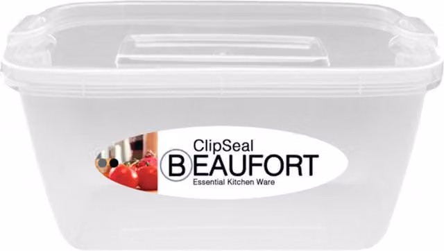 Beaufort Ultra Square Food Container in Clear Plastic, BPA-Free, Microwave and Freezer Safe